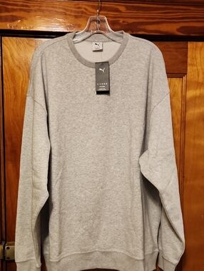 Puma X Hyrox Heavyweight Graphic Crewneck Sweatshirt In Light Gray Heather XL